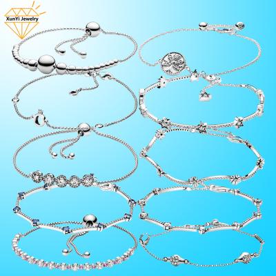 China CLASSIC wholesales CLASSIC style 925 sterling silver charm bracelet for women for jewelry making for sale