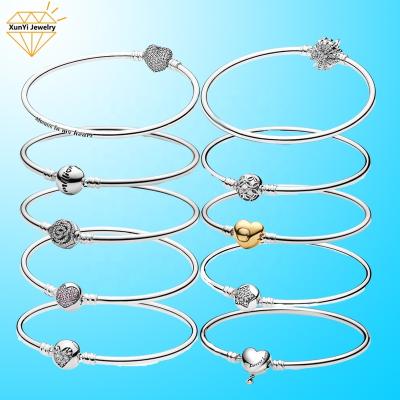 China Factory Style TRENRY CLASSIC DIY Style 925 Sterling Silver Charm Bracelet For Women Design Your Logo for sale