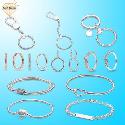 China 2021 New Arrival CLASSIC Wholesale 925 Sterling Silver Key Slider Chain For Women Bracelet For Women Rings For Women for sale