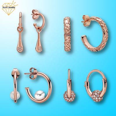 China 2021 Hot Fast Delivery Earrings 925 Sterling Silver The Price Of Rose Gold Color Silver Jewelry Trendy Style Earrings for sale