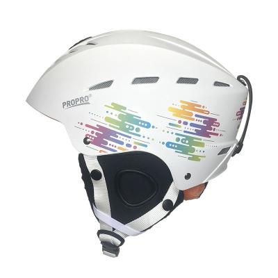 China CE and ENV Certified ABS Skateboarding Shell Helmet White and Black Compounds for Snow Sports Skiing Sport for sale