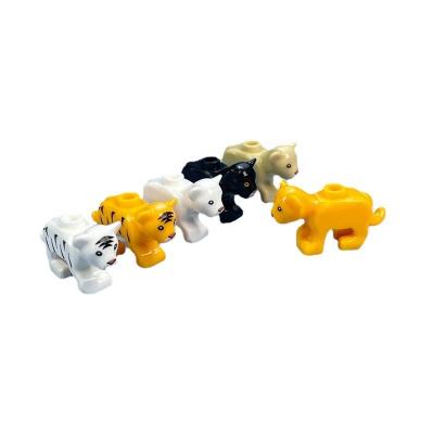 China Animal series + lion + tiger + building toy MOC building block farm leopard + white tiger (PA00503) for sale