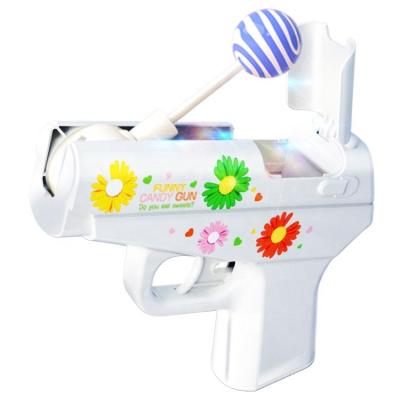 China 2020 Hot Funny DIY TOY Kids Candy Storage Gun Toy Music Light Candy Gun China Gift Toys Contains 2 Alpine Lollipops (NO.PA00103) for sale