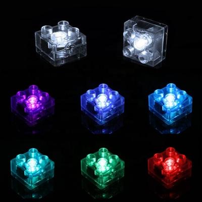 China Building Toy 2x2 Brick Building High Block Compatible 7 Color LED Lights 2*2 Lights 3rd Color Duplo Children LED Light Flashing Toys (NO.PA0098) for sale