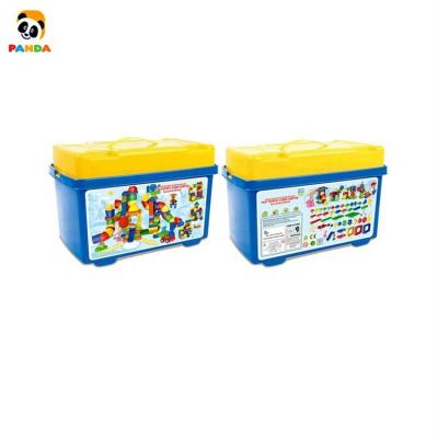 China Premium Large Plastic Building Block Brick Storage Box Toys DIY Pipeline Game Park Building Block Big Learning Toys PA07021 35*22*24.5cm for sale