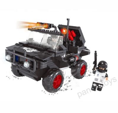 China ABS plastic material block games special police /police armored vehicle car explosion-proof special toy for child PA02024 32*25*5.5cm for sale