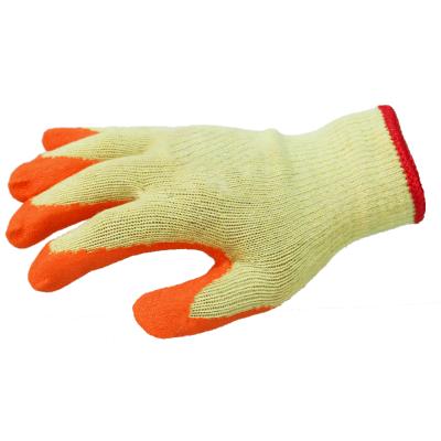 China Wear Resistance Latex Dipped Gloves Cheap Work Gloves Cotton Shell Latex Coated Knit Work Gloves for sale