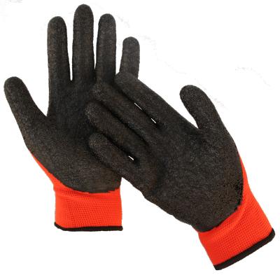 China Wear Resistance 13 Gauge Black Latex Coated Safety Latex Gloves Garden Work Rubber Working Gloves for sale