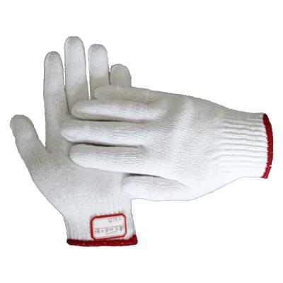 China Wear Resistance Wholesale White Cotton Working Gloves Knitted Nature Protective Strong Original Safety Hand White Work Gloves for sale