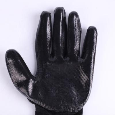 China Wear Resistant Worker Nylon Knit Liner Black Nitrile Gloves Cheap Examination Gloves for sale