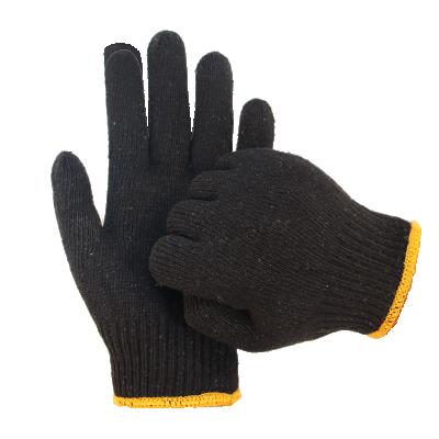 China Wear Resistance 10 Gauge Cotton Yarn Black Knitted Gloves High Quality Durable Safety Gloves Garden Working Gloves for sale