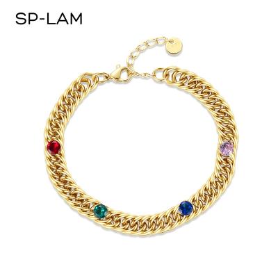 China SP-LAM CLASSIC Summer Woman Chain Zirconia Gold Luxury Trendy Charm For Girl Diamond Tennis Bracelet for sale