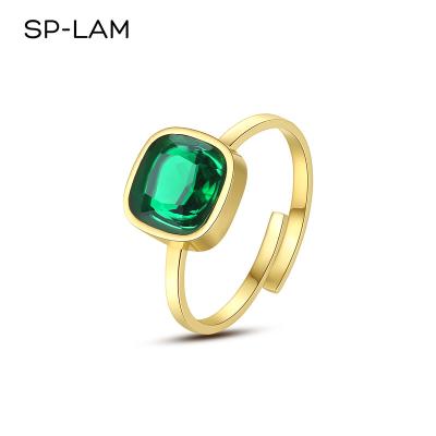 China SP-LAM CLASSIC Custom Championship Emerald Stone Engagement Gold For Women's Single Mood Ring for sale