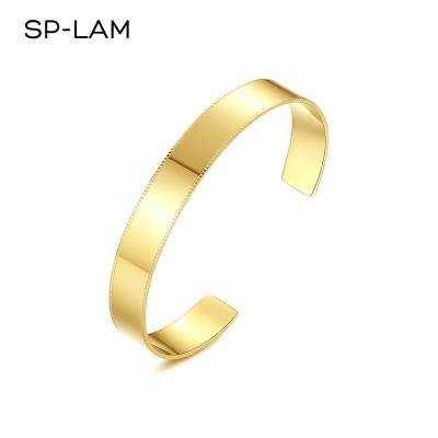 China SP-LAM Latest FASHIONABLE Design Woman Stretching Charm Jewelry Stainless Steel Gold Open Adjustable Bracelet for sale