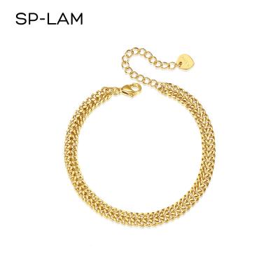 China SP-LAM FASHIONABLE Chain Link Hip Hop Homm 18K Gold Plated Stainless Steel Woman Simple Elegant Luxury Charm Adjustable Hiphop Bracelet for sale