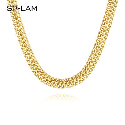 China Luxury Gold CLASSIC Trendy Fashion Jewelry Stainless Steel Delicacy Charm SP-LAM Link Necklace Chain for sale