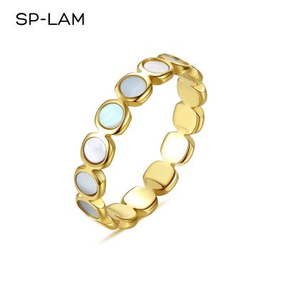 China Hot Selling CLASSIC Ladies Jewelry SP-LAM Women Gold Plated Band Female Finger Circle Rings Trendy Rings for sale