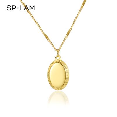 China Minimalist Trendy Summer Delicacy Stainless Steel Chain Gold SP-LAM Bar Necklace Pendant TRENDY Fashion for sale