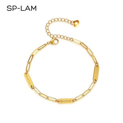 China Wholesale Designer SP-LAM Fashion Girl Stainless Steel Charm Bangle Metal FASHIONABLE Adjustable Bangle for sale