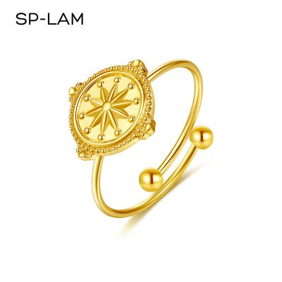 China Resizable Adjustable Ring Coin Personalized Design SP-LAM Woman Fashion Round Charm FASHIONABLE Singer Retro Star for sale