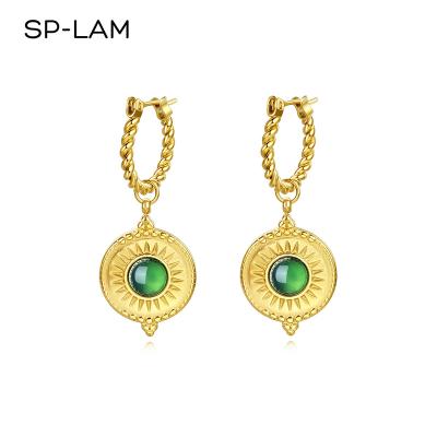 China 2021 Stainless Steel Luxury CLASSIC Woman Designer SP-LAM Vintage Fashion Vintage Crystal Earring New Hot Selling Jewelry for sale