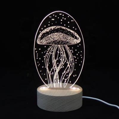 China New Arrival Modern Low Beech Wood Night Light For Company Promotion Gift for sale