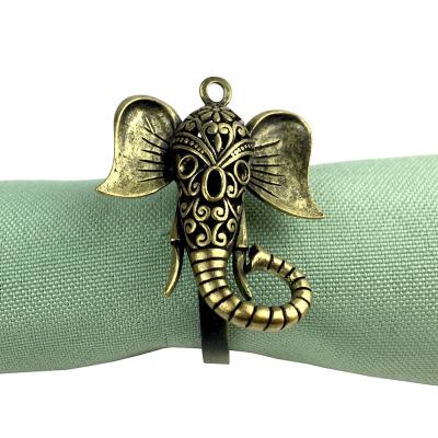 China 2018 new viable decorative napkin rings, elephant metal napkin circle for sale