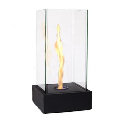 China free standing bio ethanol tornado fireplace with big tempered glass 28*28*56 cm for sale