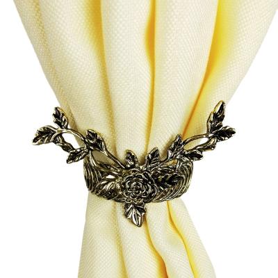 China Flower Vintage Metal Flower Curtain Buckle Belt Curtain Accessory for sale