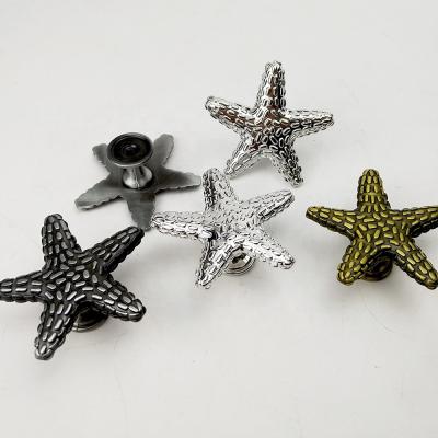 China Coastal Starfish Dresser Knobs Drawer Handles Made In Zinc Alloy for sale