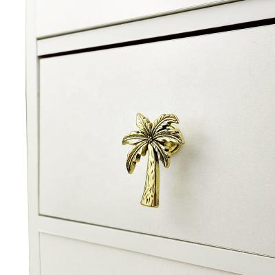 China New Modern Metal Coconut Tree Knobs Drawer Handle Cabinet Knobs for sale