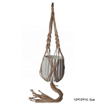 China Cement Jute Hanging Concrete Pot for sale