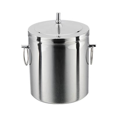 China Sustainable high quality industrial 201 stainless steel large champagne wine ice bucket with tongs beer cooling for sale