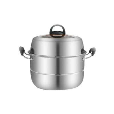 China Sustainable New Product Casserole Pot Kitchenware Stainless Steel Steamer Soup Pot With Bakelite Handle for sale