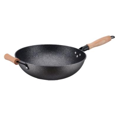 China Sustainable Chinese Wok Double Sided Nonstick Stainless Steel Frying Pan Black Cube Fire Frying Pot Cookware for sale