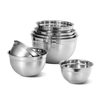 China Sustainable Stainless Steel Salad Packing Box Cookware Sets Serving Bowls Mixing Soup Bowl Multifunctional for sale