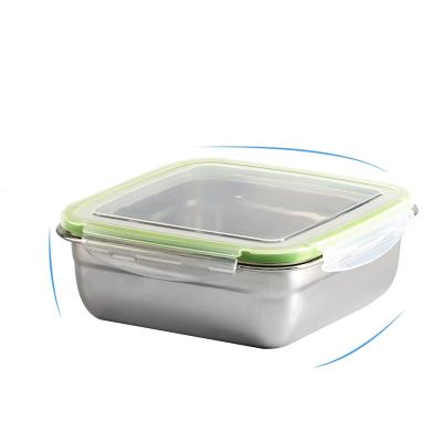 China Custom freshness preservation wholesale SUS304 stainless steel metal food container lunch box bento box eco friend for sale