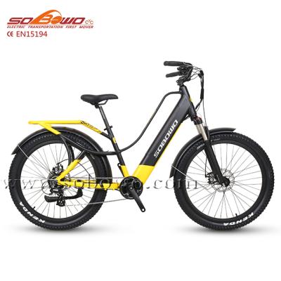 China 26 inch women's standard Sobowo 500W mid drive beach ebike with removable battery for sale