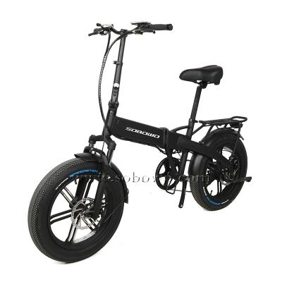 China Alloy Sobowo SF7 tire 20x4.0 aluminum fat slick velor tires folding electric bike mag wheel folding ebike for sale