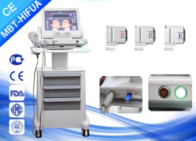 China Vertical 8mm 13mm Smas Ultrasound HIFU Machine , Face Lift High Intensity Beauty Clinic Machine for sale