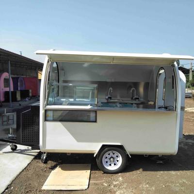 China Mobile Food Truck Vegetable Processing Factory Coffee Cart Concession Trailer Stainless Steel Trailer Food Cart for sale