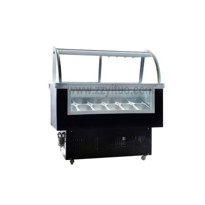 China Hard Italian Glass Gelato Display Showcase Dual-temperature Cabinets Double-temperature Counter Refrigeration Equipment For Sale for sale