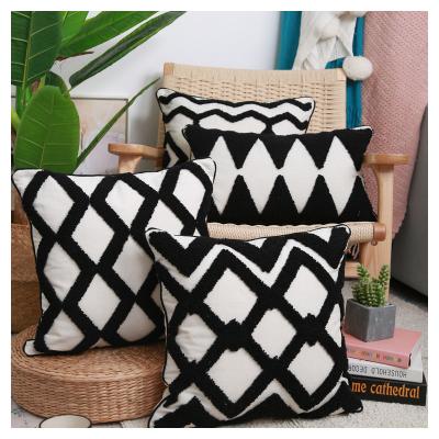 China PORTABLE Innermor home decor black boho diamond pattern cushion cover 45x45cm, 30x50cm or customize cushion cover for sale