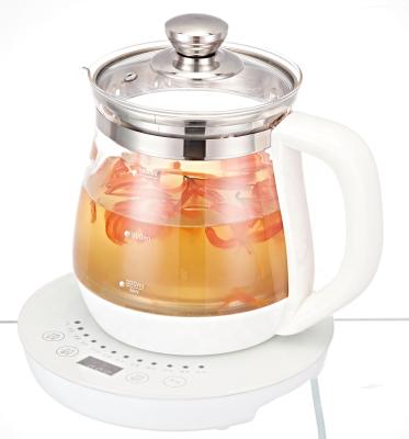 China 360 Degree Base Unique Design 1.8L Multi Function Rotation New Arrival Digital Healthy Glass Kettle With Tea Infuser for sale