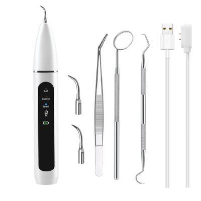 China Stainless steel+ABS Electric Tooth Cleaner Portable Ultrasonic Vibrating Dental Calculus Remover for sale