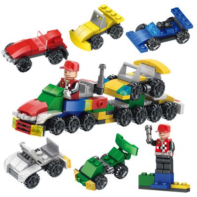 China Intelligence Development Hot Selling Game Diy Blocks Home Construction Toy Formula Car Building Brick For Super Market for sale