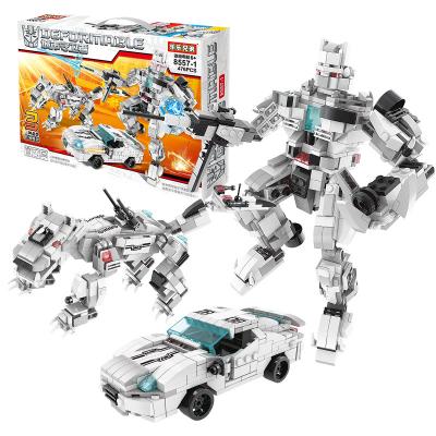 China Intelligence Development Lele Brother Robot Car Animal Transform Legos Building Blocks Children Stem Educational Toys for sale