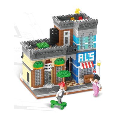 China Building Toy Micro Blocks OEM ODM Customized Pixel Street View Cafe Building Mini Bricks Toy for sale