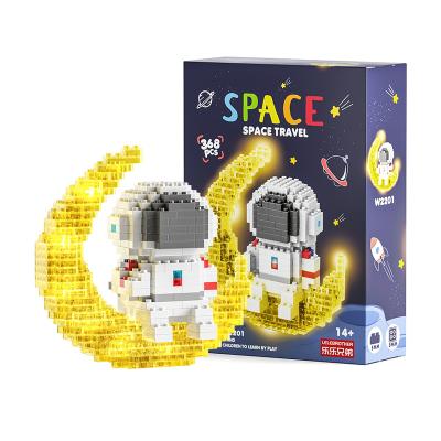 China Building Toy 2021 Moon Astronaut Adult Action Number Toys Light Up Astronaut Micro Building Blocks for sale