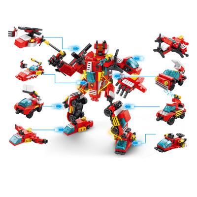 China Custom Packing Developmental Plastic Building Toys Intellectual Factory Building Toys Legos City Fire Robot Building Blocks Set for sale